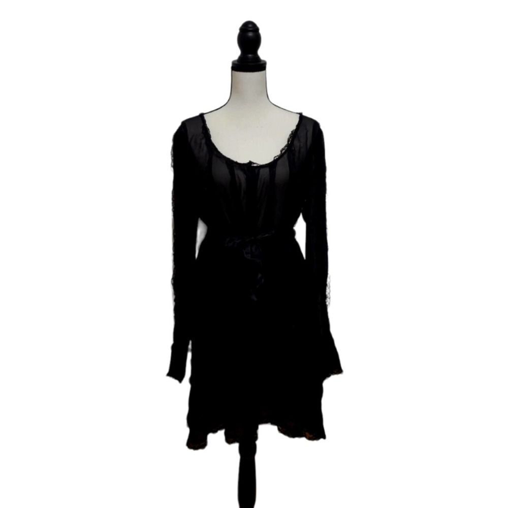 Karl Lagerfeld Illusion-Sleeve A-Line Dress size 10